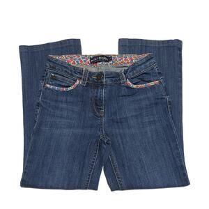 Mini Boden 5-pocket cotton stretch boot cut dark wash jeans